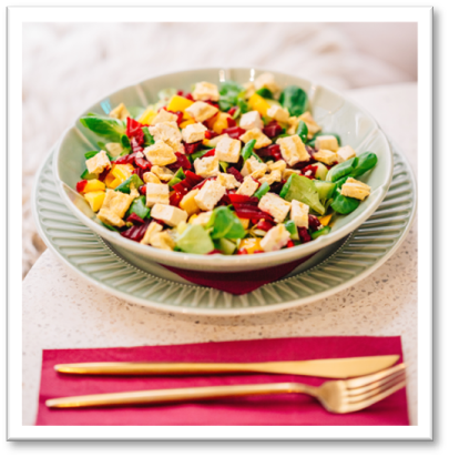 Grillezett tofu saláta